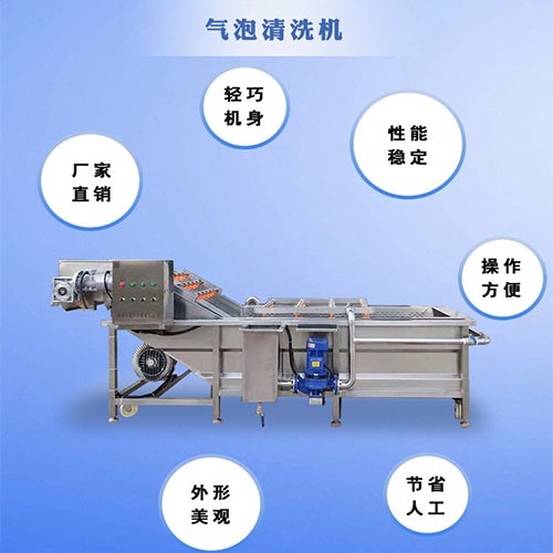 湖南田螺肉氣泡翻浪噴淋清洗機